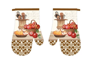 Kuchyňské rukavice Olaf hnědé, 16x27 cm