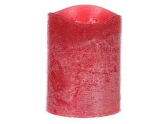 LED svíčka 10 cm, červená, s voskem