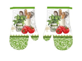 Kuchyňské rukavice Olaf zelené, 16x27 cm