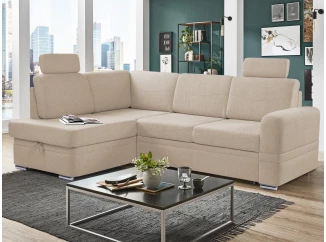 Rohová sedací souprava Robin, pískově béžová látka, levý roh