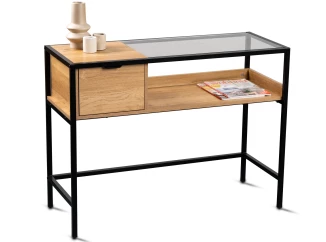 Konzolový stolek se zásuvkou Mandurah, kov/dub