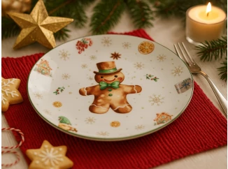 Vánoční mělký talíř Pan Perníček, 27 cm