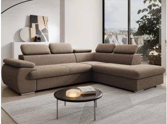 Rohová sedačka Viera, světle hnědá látka, pravý roh
