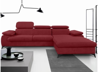 Rohová sedací souprava Scala, červená látka, pravý roh