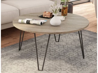 Kulatý konferenční stolek Prado 80 cm, dub sonoma