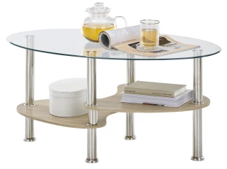 Oválný konferenční stolek Panty, dub sonoma/artisan