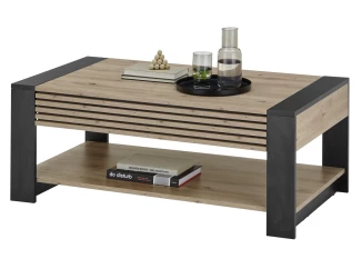 Konferenční stolek se šuplíkem Felipe, dub artisan/černý