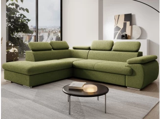 Rohová sedačka Viera, salátově zelená látka, levý roh