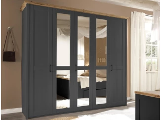 Šatní skříň Locarno, 5-dveřová, grafit/dub artisan