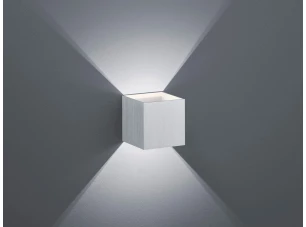 Nástěnné LED osvětlení Louis, broušený hliník, krychle