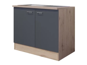 Kuchyňská skříňka s dřezem Tiago, dub san remošedá, šířka 100 cm