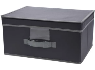 Úložný box s víkem 39x29 cm, tmavě šedá látka