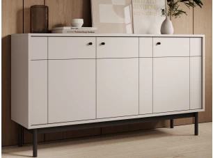 Skříňka 3-dveřová Japandi, 154 cm, béžová kašmír