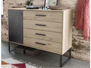 Komoda se zásuvkami Brüssel 120 cm, kamenný dub/šedá