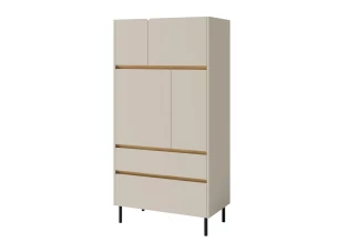 Vysoká komoda Lucky, pískově béžová/olejovaný dub