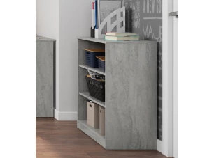 Nízký regál Carlos, šedý beton, šířka 40 cm