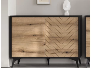 Úložná skříňka Diamond, černá/dub