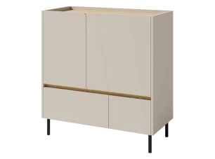 Komoda se zásuvkami Lucky, 95 cm, pískově béžová/olejovaný dub