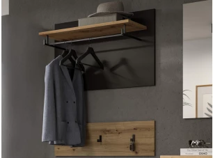 Dvoudílný šatní panel Cano, 80 cm, šedá/dub artisan