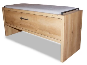 Lavice s úložným prostorem Kanada, dub bianco/šedá