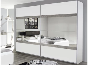 Šatní skříň Penzberg, 226 cm, bílá/beton