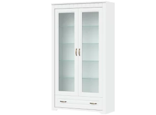 Široká vysoká vitrína Atik, bílá