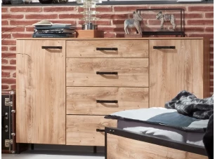 Úložná komoda se zásuvkami Detroit, prkenný dub