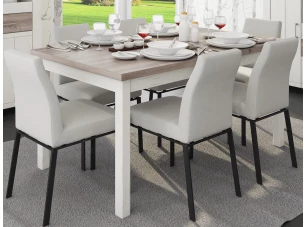 Jídelní stůl Cruz, bělená pinie/šedý dub