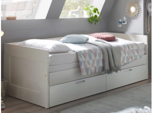 Rozkládací postel se zásuvkami Leporolo 90x200 cm, bílá mat