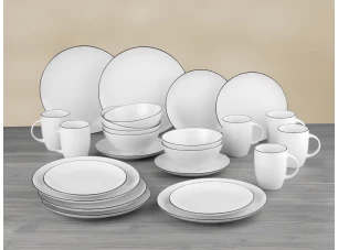 Jídelní servis (24 dílů) Black Star, bílá/černá