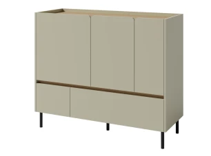 Komoda se zásuvkami Lucky, 120 cm, eukalyptově zelená/baltský dub