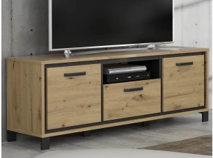 TV skříňka Trondheim 158 cm, dub artisan/dub černý