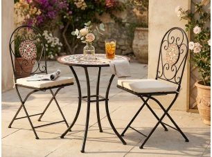 Zahradní set Mosaic, černý/červený