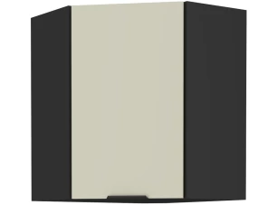 Horní rohová kuchyňská skříňka Arona, 60/60 cm, kašmírová/černá