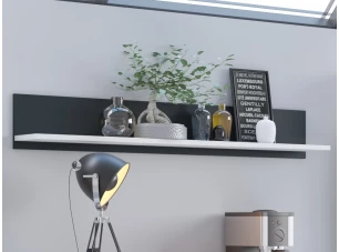 Nástěnná police Campania 160 cm, bílá/antracit