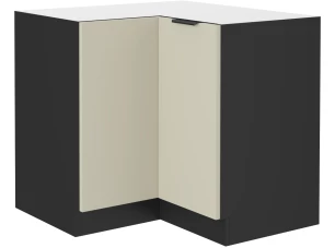 Dolní rohová kuchyňská skříňka Arona, 90/90 cm, kašmírová/černá