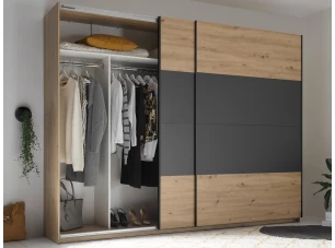 Šatní skříň Cordoba 270 cm, dub artisan/grafit