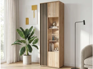 Vitrína Arank 63 cm, dub mauvella/černá