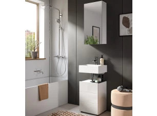 Koupelnová sestava (2 díly) Vira, 38 cm, bílá lesk