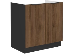 Kuchyňská dřezová skříňka Monza, 80 cm, ořech/černá