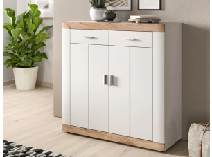 Skříňka se zásuvkami Laredo, 101 cm, bílá/dub nox