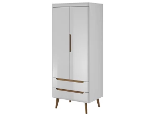Šatní skříň Nordi, dub riviera/bílá lesk