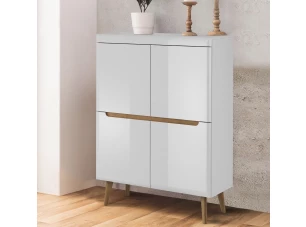 Úložná skříňka Nordi, dub riviera/bílá lesk