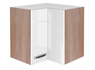 Horní rohová kuchyňská skříňka Valero, dub sonoma/bílý lesk, šířka 60 cm