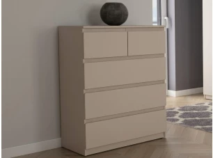 Komoda s 5 zásuvkami Carlos, béžová kašmír, 75 cm