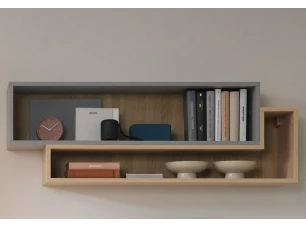 Závěsný regál Room 115 cm, dub biscuit/šedý