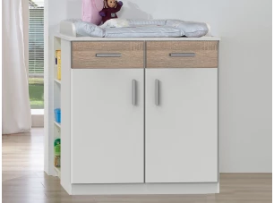 Komoda s přebalovacím pultem Joker, bílá/dub sonoma