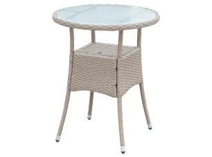 Kulatý zahradní stolek Alford, 60 cm, béžový