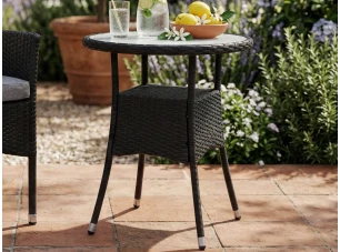 Kulatý zahradní stolek Alford, 60 cm, černý