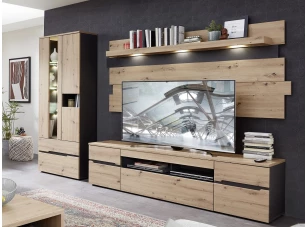 Obývací stěna Memphis, dub artisan/grafit